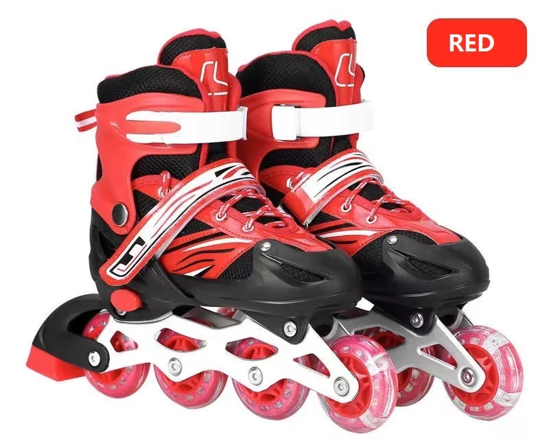 YIZHI Professional Adjustable Skate Shoes Roller Skates 4 Wheel Inline Speed Skates Shoes For Adults Kids