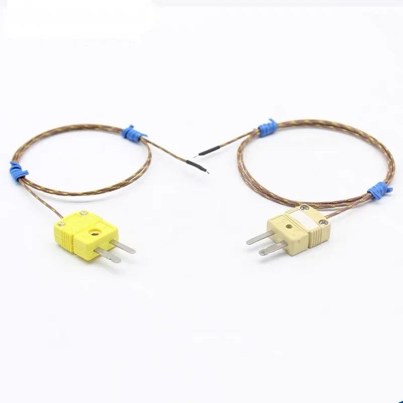 high temperature K type Omega plug thermocouple with fiberglass cable