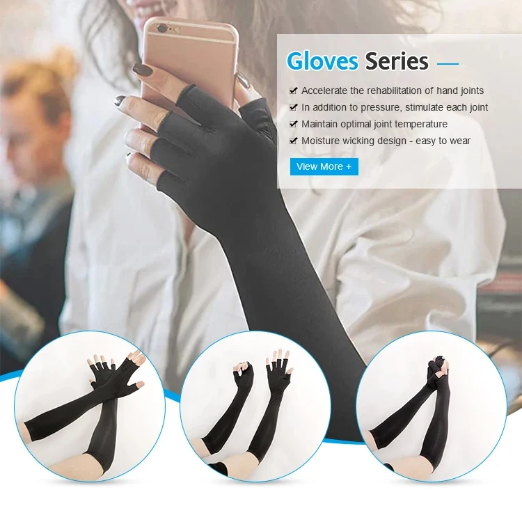 China Black Fitness Copper Infused Sports Gym Compression Long Anti Arthritis Work Lifting Gloves
