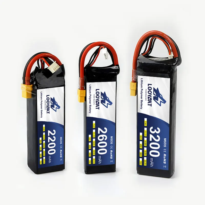 LOOYBAT 30C 50C High  Power 11.1V 14.8V 2200mAh 2600mAh 3300mAh 3S/6S Lipo Battery Airplane RC Boat Rechargeable Lithium Battery