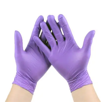 Wholesale Strong Purple Powder Free Nitrile Gloves Cheap Disposable Food Grade Nitrile Gloves