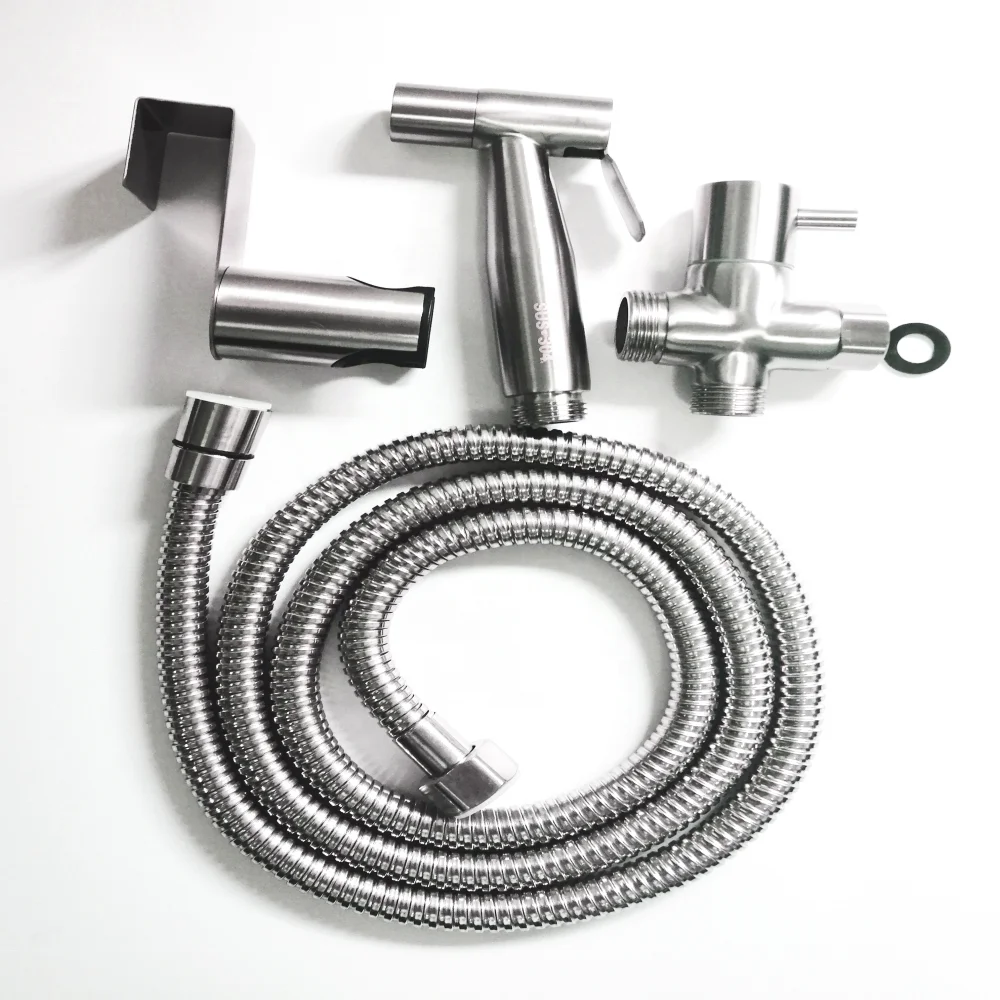 Factory Directly Sale Bathroom Stainless Steel ABS Handheld Diaper Sprayer Easily Hung Bidet Toilet Sprayer Set