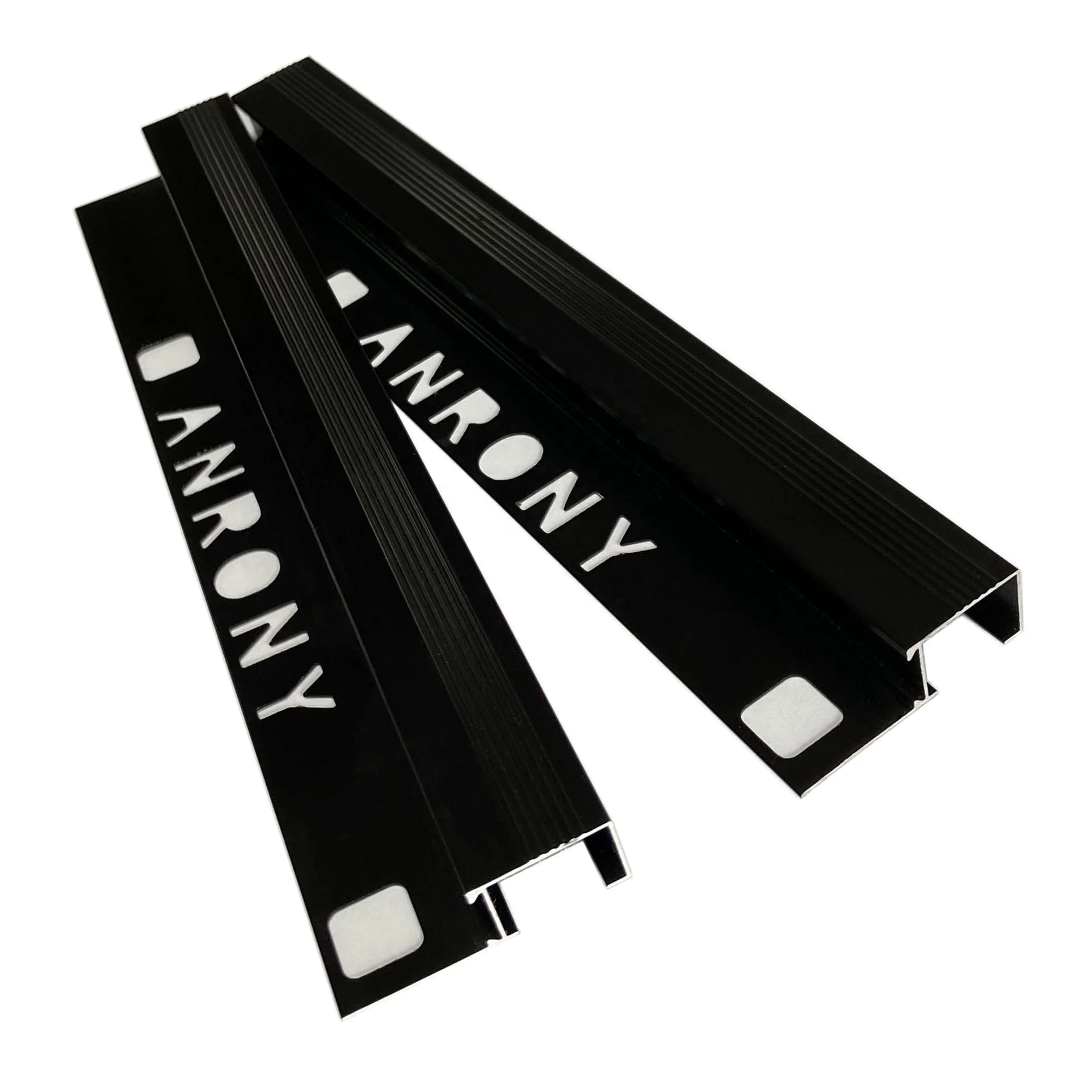 50x Tile Trim - stair edge nosing - 2.5M Aluminium edging trim shining black finish