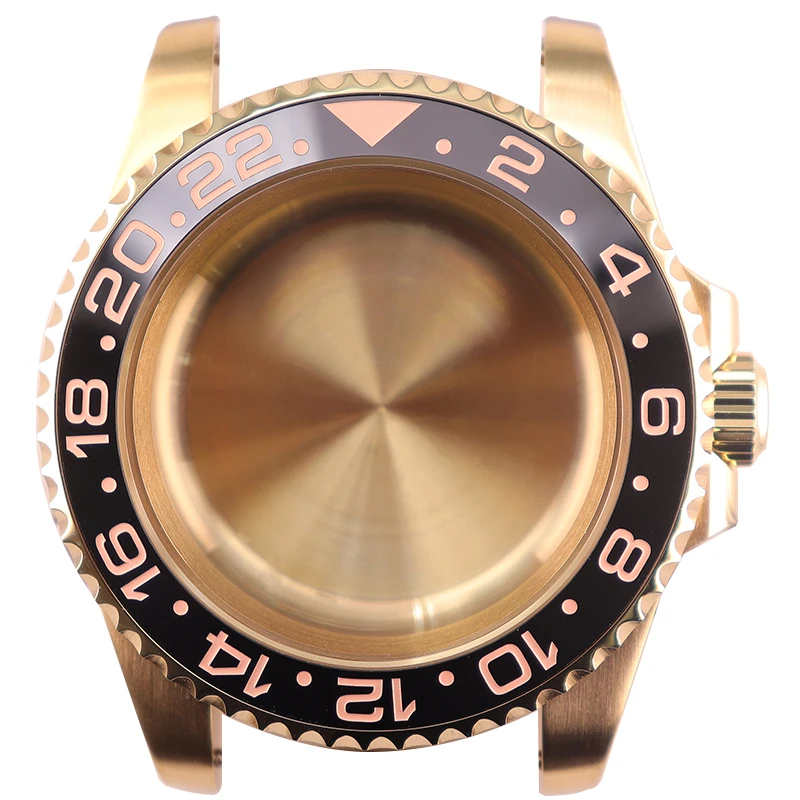 High waterproof level diving watch case gold Modified parts For Seiko Nh35 NH36/38 Eta 2824 Miyota 8215 Movement dial 28.5mm