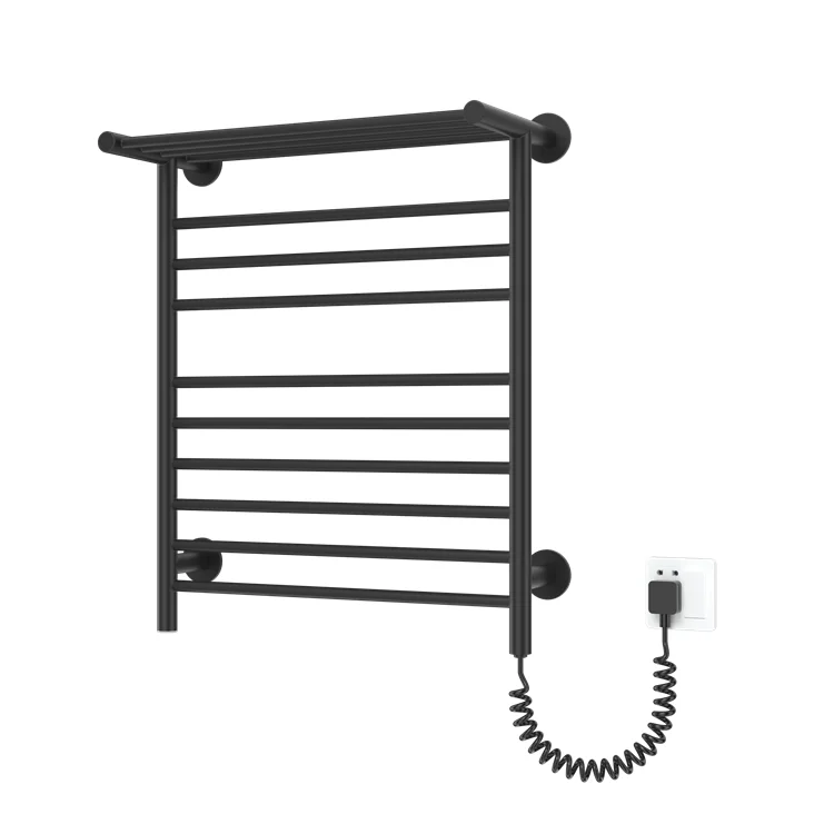 AVONFLOW Factory Outlet Matte Black Steel  Electric heating Towel rail rack towel radiator warmer with thermostatic controller