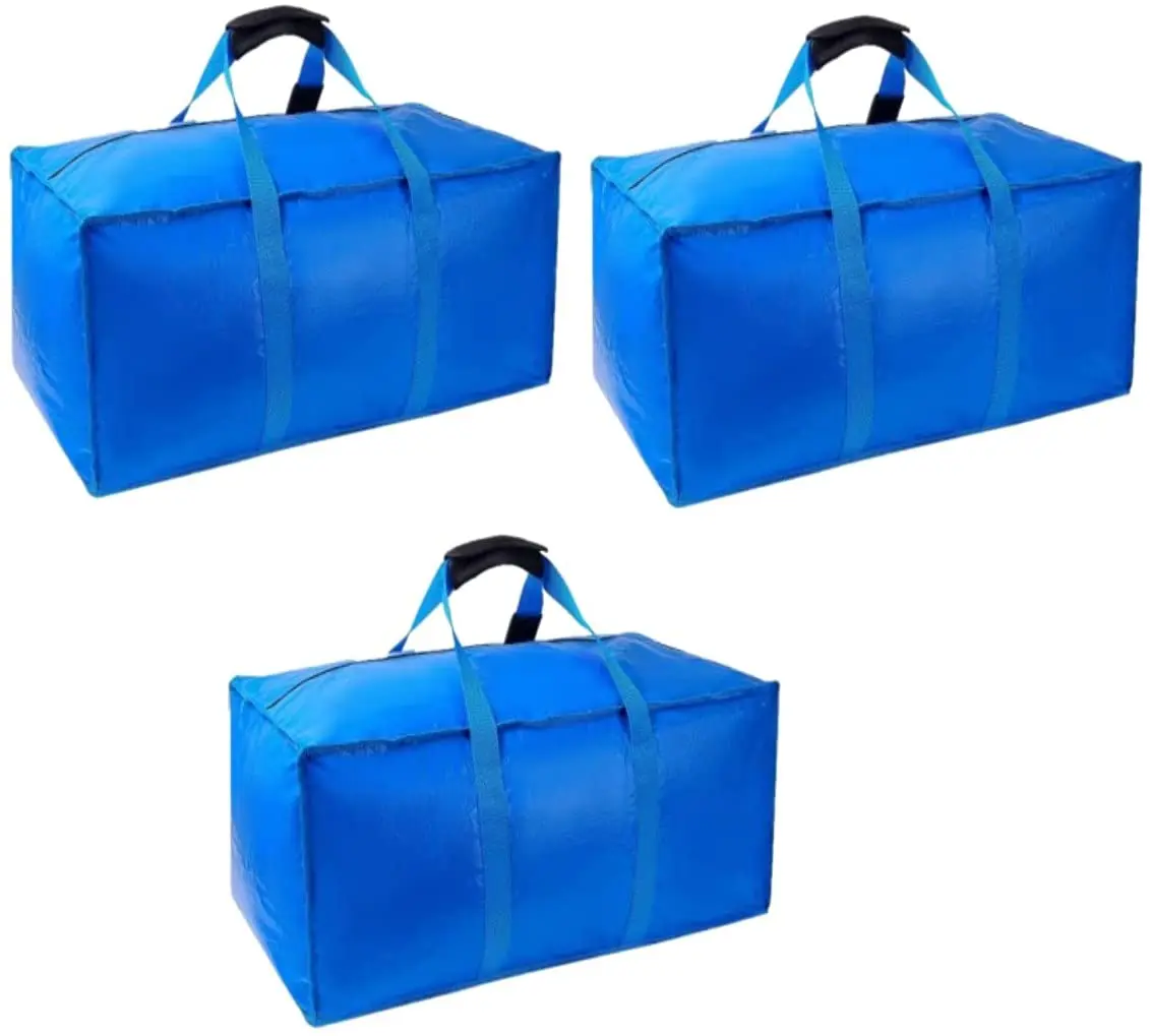 Сверхпрочные сумки для хранения синие подвижные сумки-тоуты с молниями одеял и