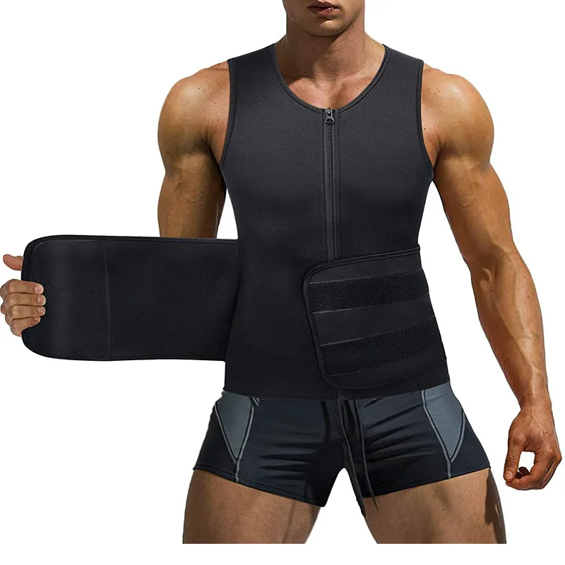 Custom High Quality Stylish Plus Size Neoprene Shaper Weight Loss Sweat Slim Sauna Suit Vest for Men Body Workout