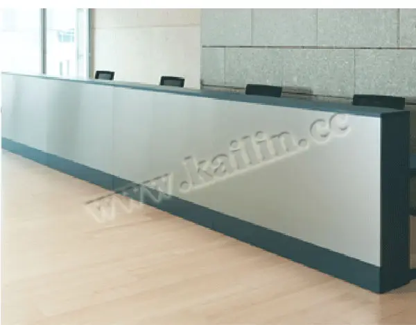KL-RT018 modern high quality factory directly sell green material customized veneer office reception table front counter OEM