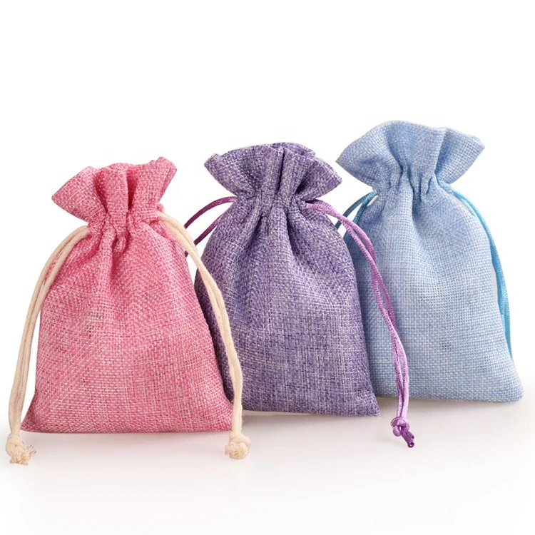 Reusable small jute drawstring coffee bag, jute coffee sacks