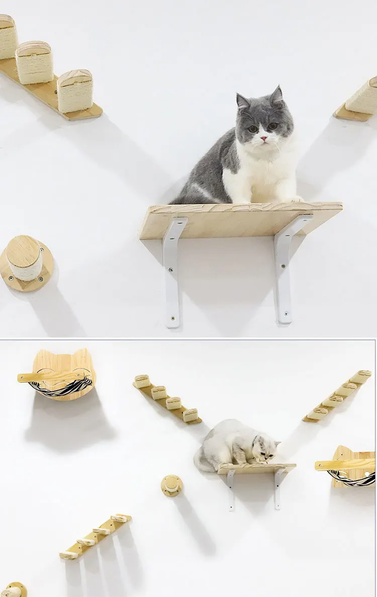 Animal Cat Stairs Ladder Shelf with Scratching for Climbing and Playing toy