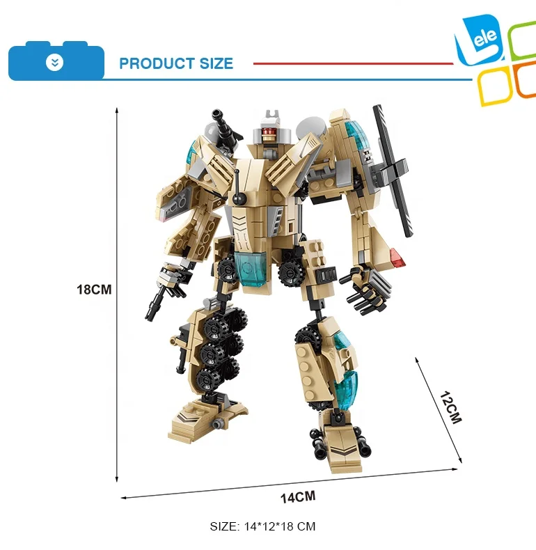 Military Blocks Toy Tank Plane Transform Robot Kids Educational Building Block