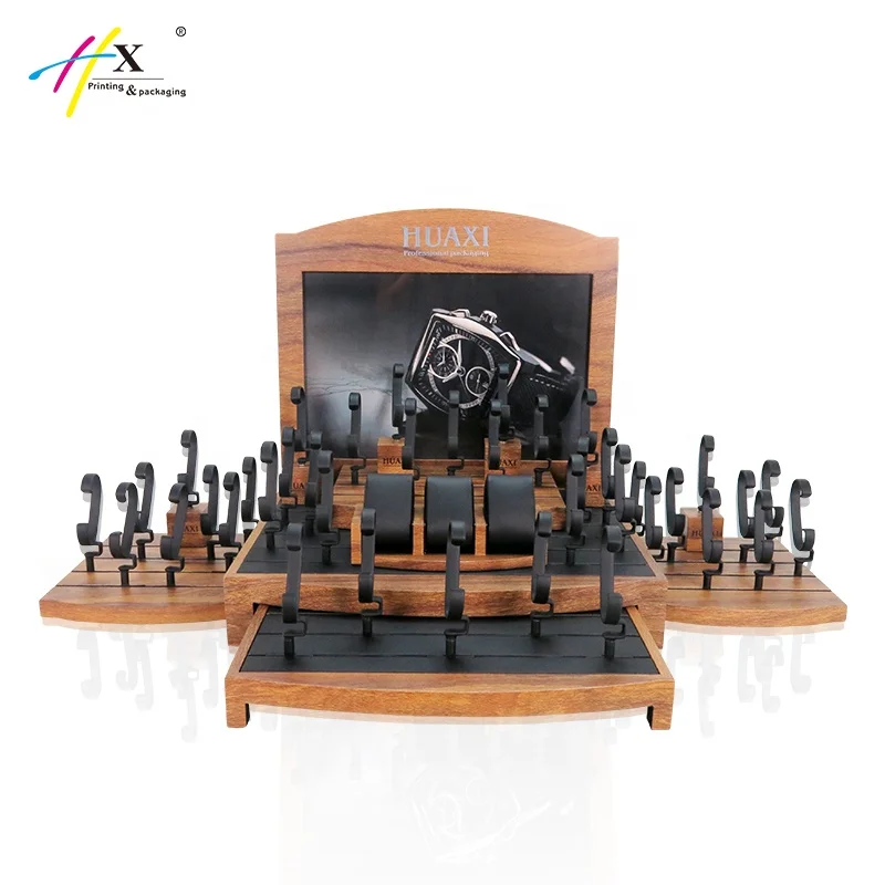 Деревянный вертикальный дисплей часов ручной работы на заказ