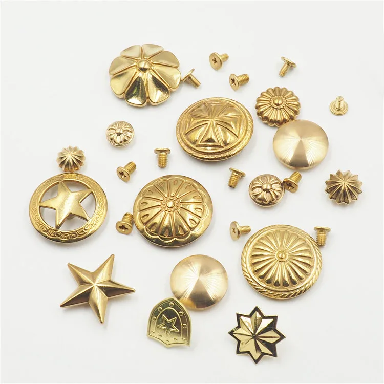 High grade solid brass leather decorative nail brass chrysanthemum nail belt decorative rivet