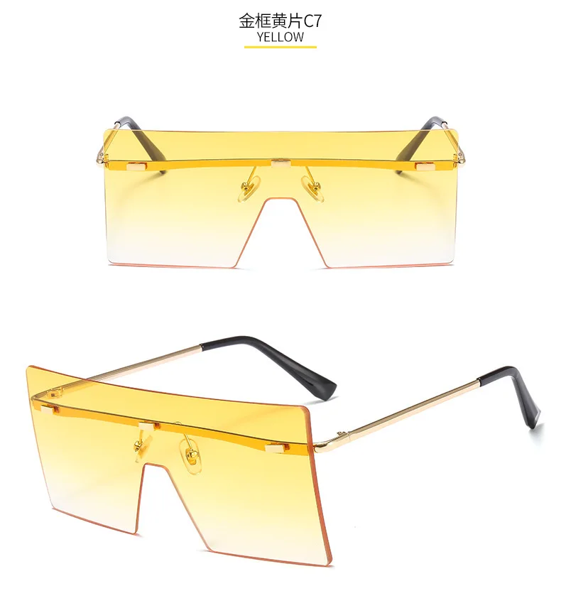 2020 sun glasses women luxury rimless square shade sunglasses lunette de soleil femme