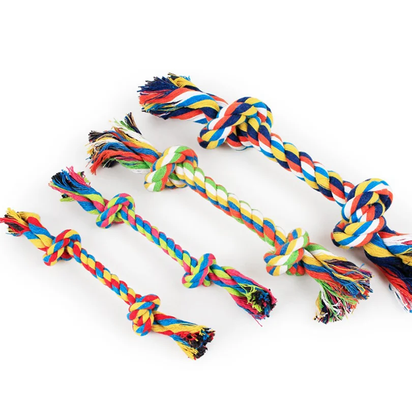 
Wholesale Pet Training Bite Braided Knots Cotton Rope Dog Chew Toys chew toys with cotton rope 