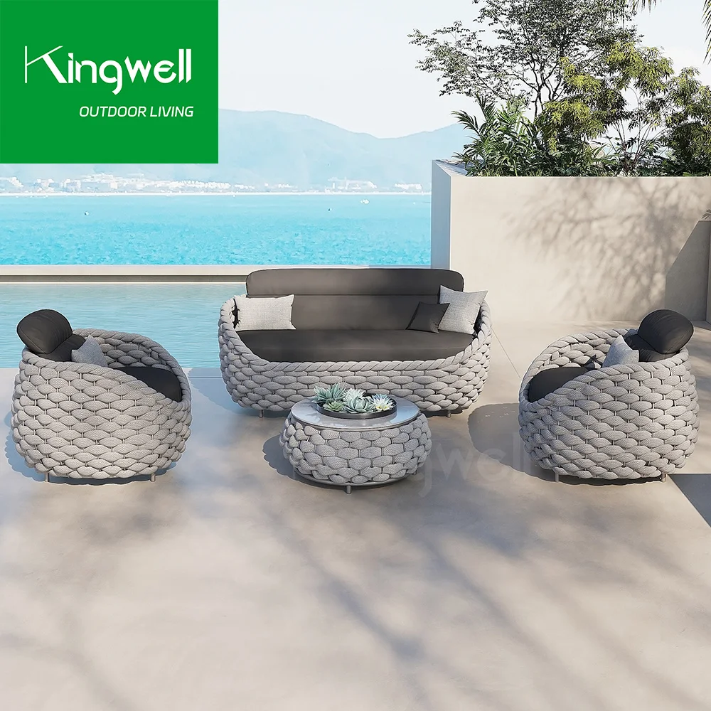 Современная уличная мебель для заднего двора терраса Водонепроницаемая Подушка комфортные шезлонги диваны садовый диван набор