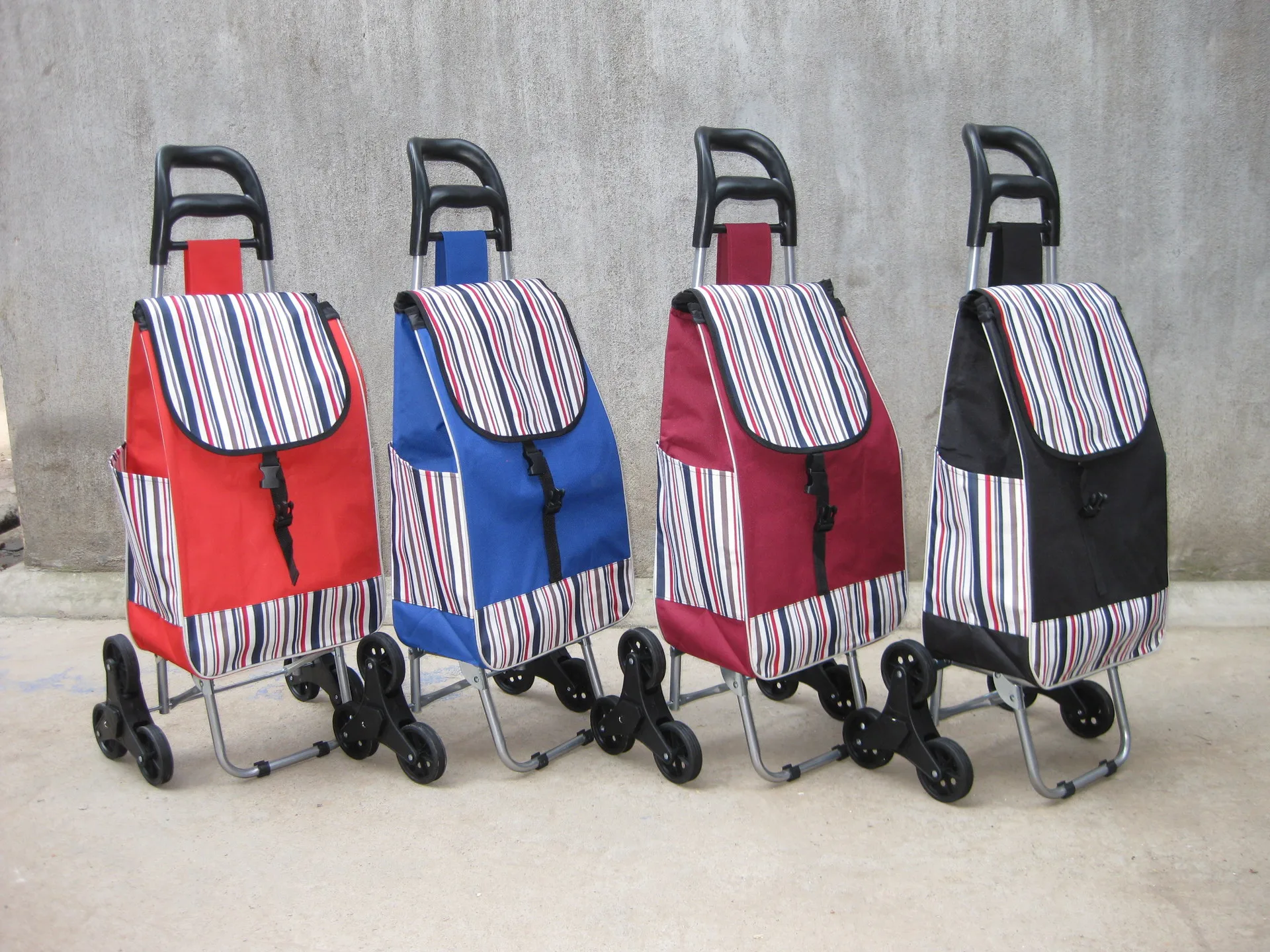 Dashing Factory Wholesale Lightweight Aluminum Frame Portable Folding Grocery Shopping Trolley Cart with Climbing Stair Wheels