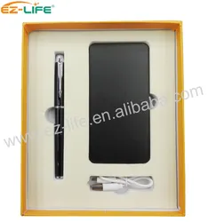 Promotions Gift Printed Box Customised Pen Power Bank With USB Flash Drive