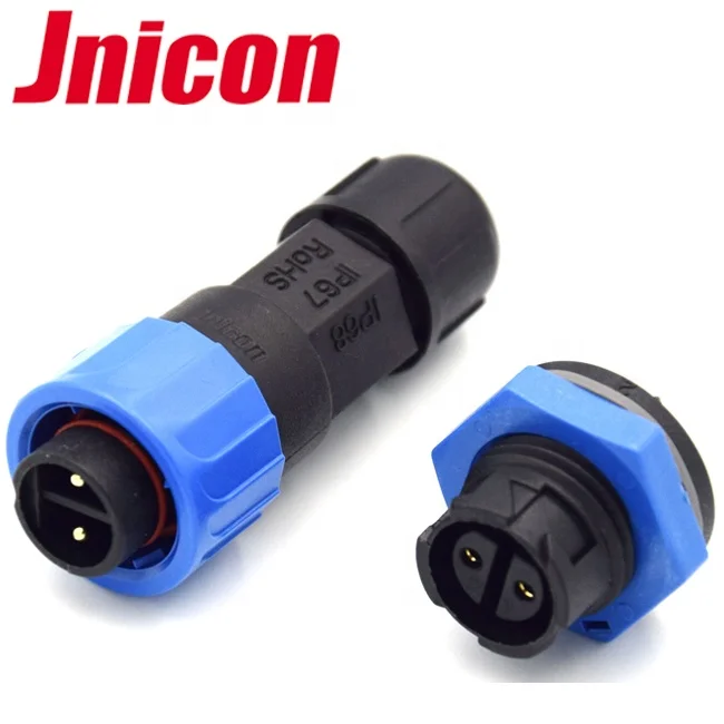 Jnicon M16 push locking 2 pin auto waterproof connector