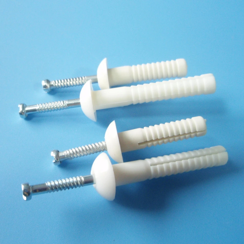 
HF2021Plastic Anchor With Round Head Screw Pa66 Hammer Fix Screws Nylon Anchor Plastic Wall Plug Nylon Fixing Anchor Nail Screw 
