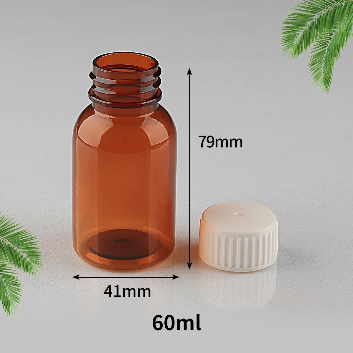 60ml wholesale Brown reagent bottle with graduated medicinal liquid bottle Plastic dropper bottle