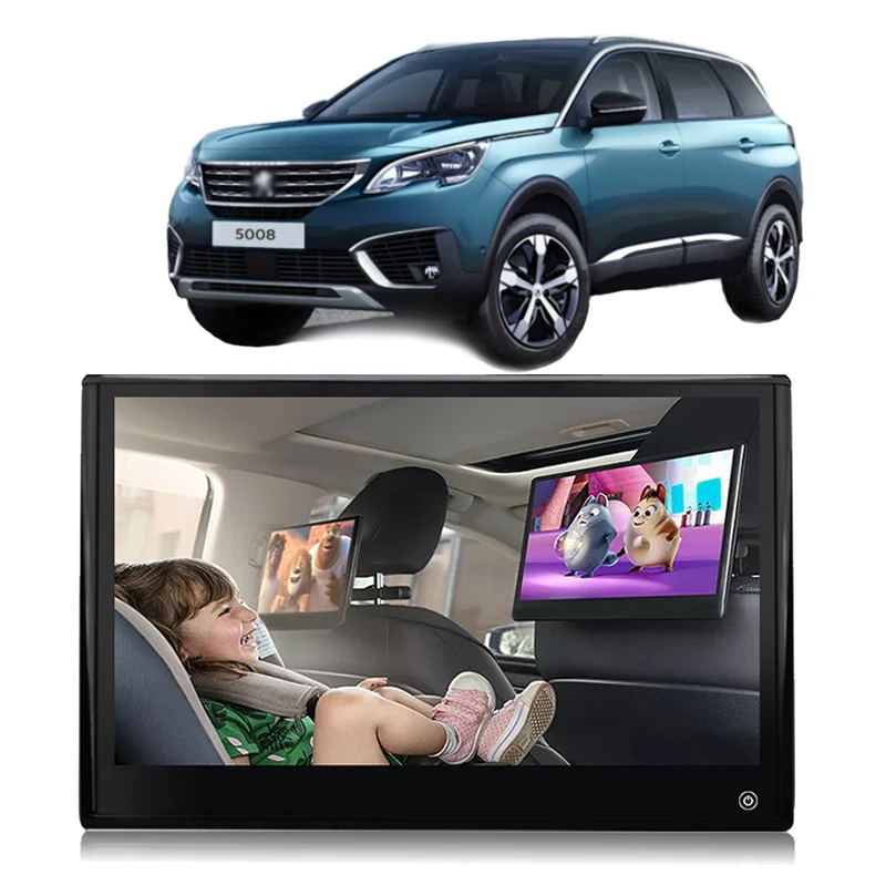 Android 11 wifi network tv video player for rear seat car headrest monitor For Peugeot 2008 3008 4008 5008