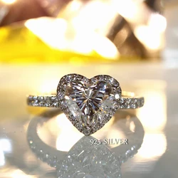 New arrival Heart Shaped Wedding Zircon Engagement CZ Rings 925 sterling silver diamond ring