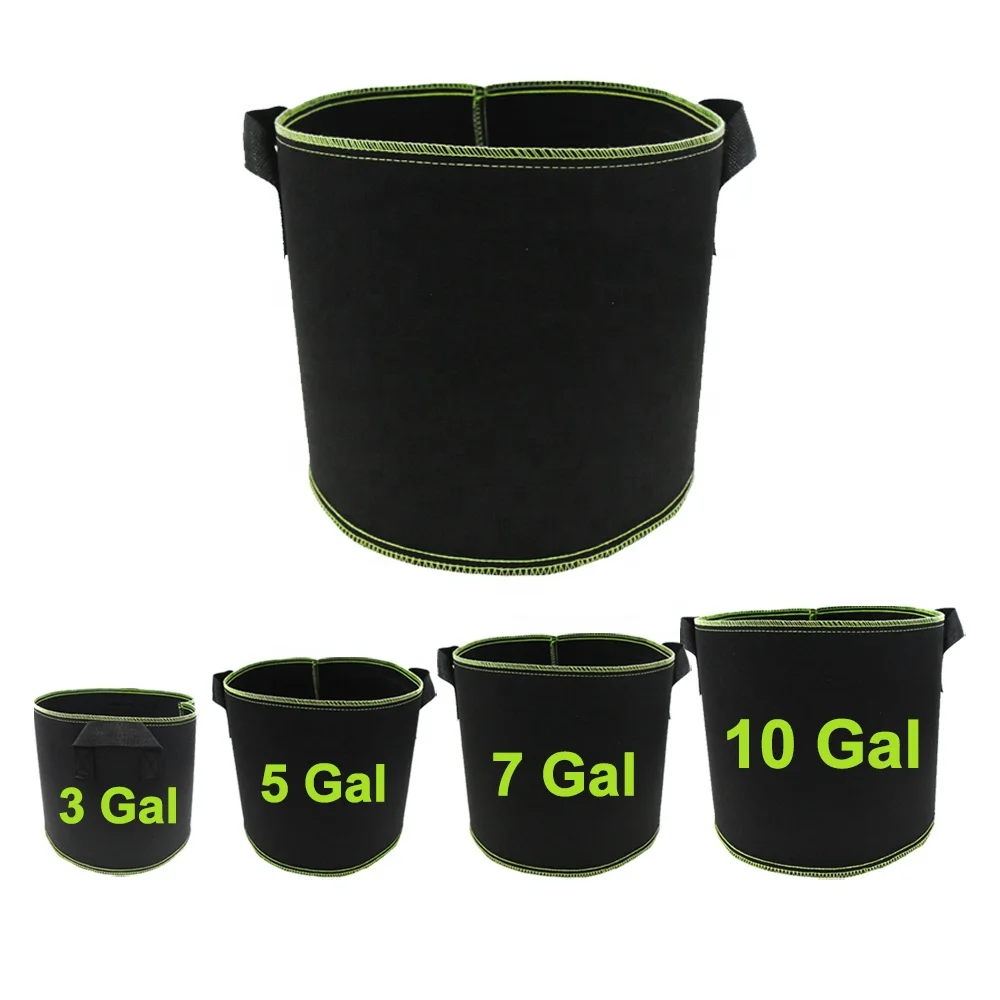 Wholesale Breathable Thicken Water Absorption Firm Nonwoven Fabric Biodegradable Plant Grow Bag Pot For Garden Tree Farms
