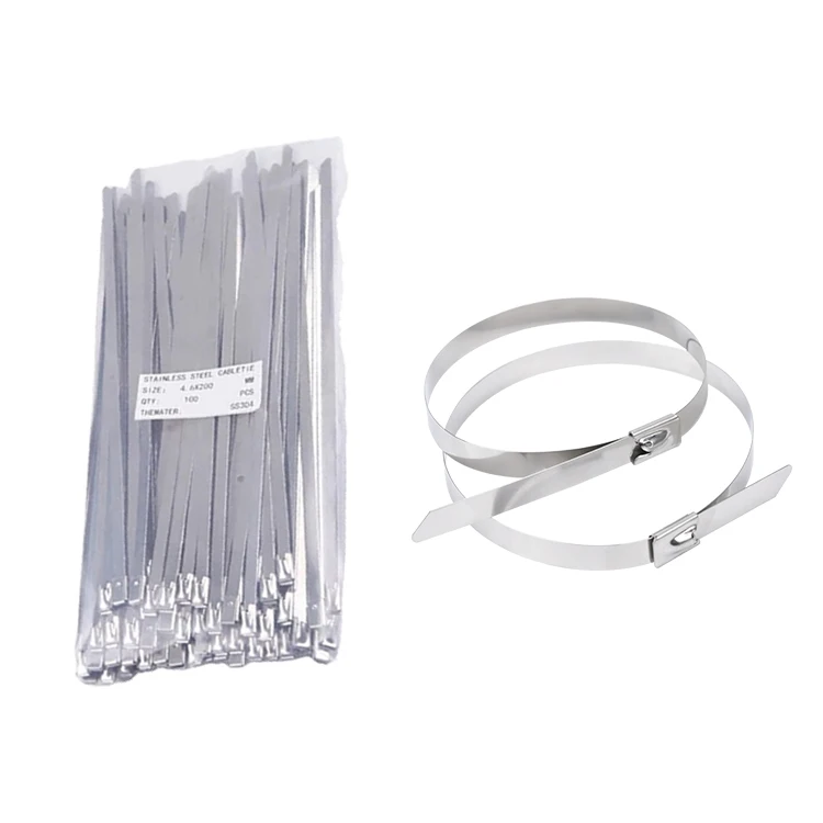SS304 Stainless Steel Ss Metal Self Locking Stainless Steel Cable Tie with CE Certificate