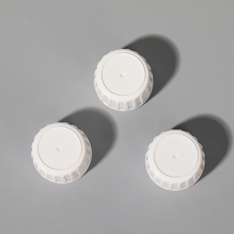 Leak Proof 28mm White Ribbed Closure Pilfer Proof Lids Tamper Evident Cap Polycone insert For Alpha Glass Bottles