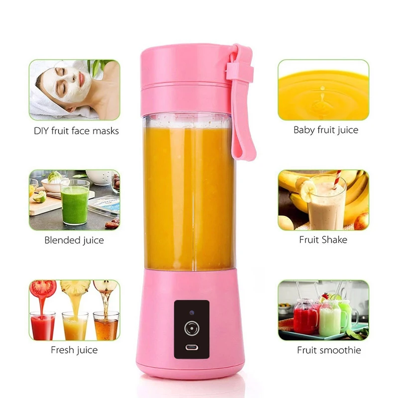 Electric Juicer Cup Sport Bottle 6 Blades Blender Milkshake Machine USB Portable Fruit Milk Mixing Tool Mini Fresh Juice Blender
