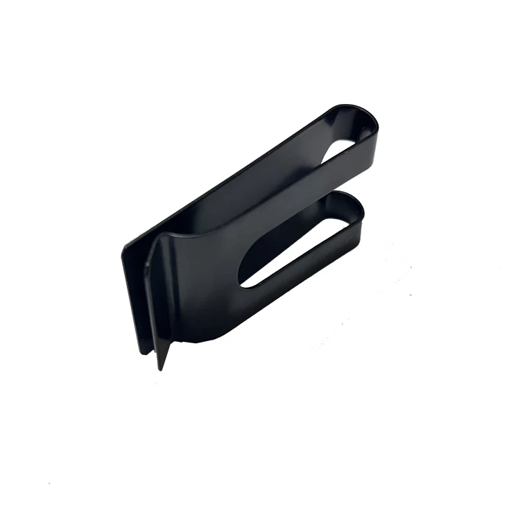 Customl Stamping Spring Clips Stainless Steel Sheet Metal Metal Belt Clip with black color