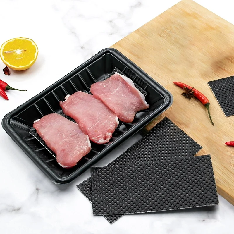 Wholesale Beef Moisture Absorber Black Non-Woven Absorbent Pads Soaker Pads for Meat Tray universal absorbent pad