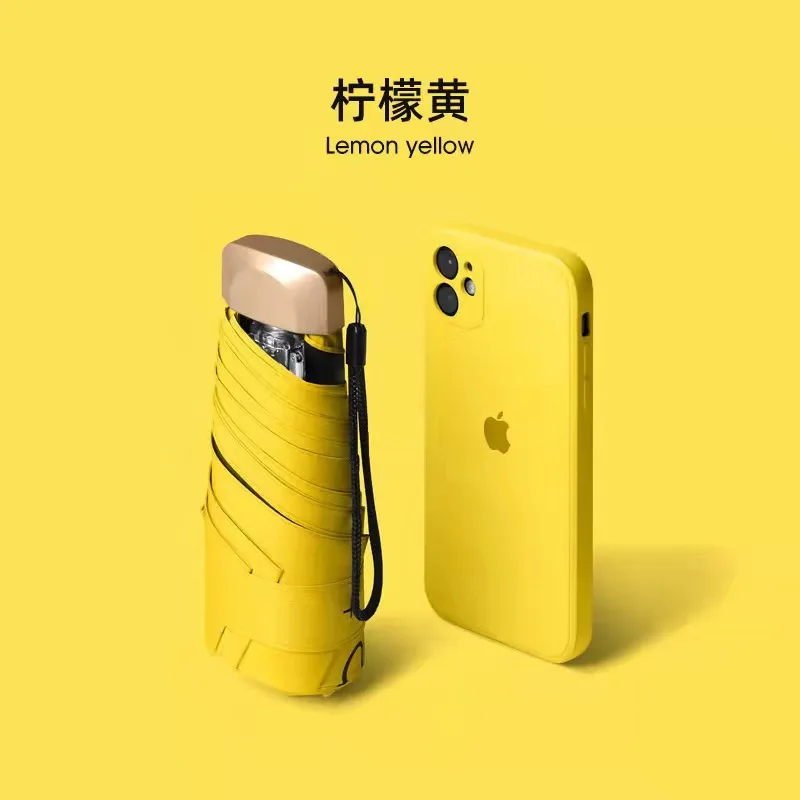 Custom Logo Printing Wholesale Cheap 5 folding Rain Sun umbrella compact pocket mini anti uv capsule pocket small for women