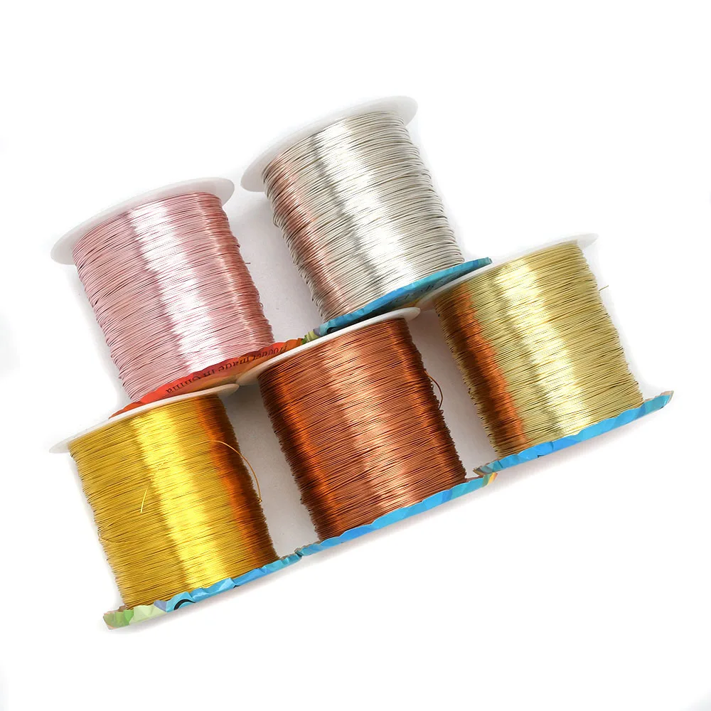 0.2/0.3/0.4/0.5/0.6/0.7/0.8/1mm Gold Silver White K Preserving Copper  Wire not fade Beading Cord For Bracelet Necklace Jewelry