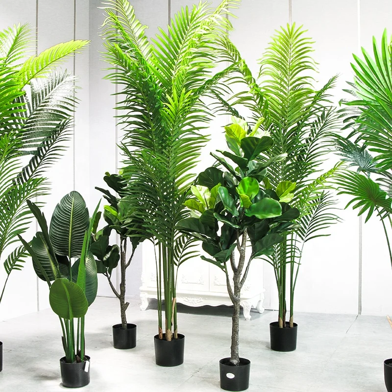 art decor Artificial plant Home Artificial Potted Plants Trees Bonsai Rubber Leaves Plastic tree Leaf Decorative indoor tropical