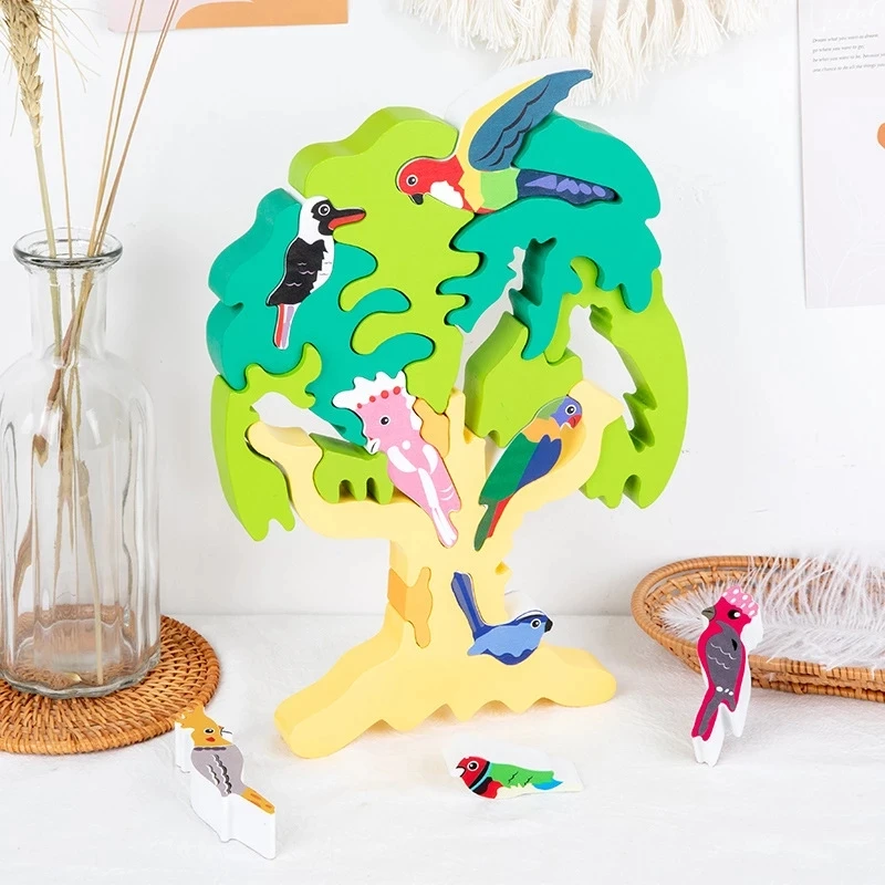 Manufacturer Supplier China cheap trees toys wooden puzzle 3d puzzle wood