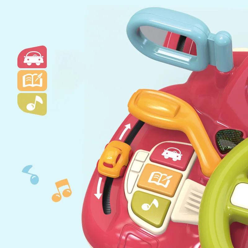 New design baby educational multifunction car steering wheel driving simulation intelligent early education toys for kids