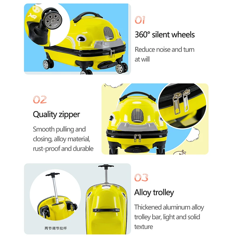 kids Riding Children 3D Scooter Suitcase Travel trolley bag Spinner Luggage suitcase Rolling truck for kids