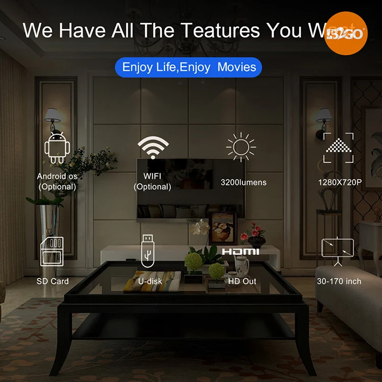 High Quality BX3-A projector phone mobile mirror cast for android LCD projector for entertainment education school