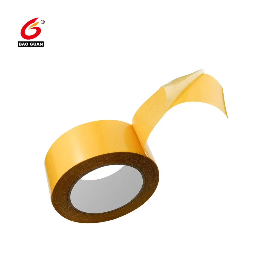 Hot Melt Anti Slip Cloth Carpet Seaming Tape Rug Tape No Residue Double Sided Carpet Adhesive Yellow Tape For Area Rugs