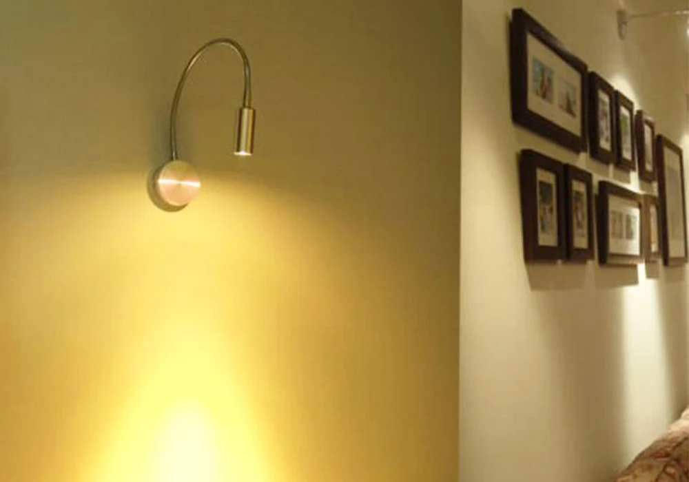 Minimalist Indoor LED Hose Wall Light Hotel Room Bedroom Bedside Reading Light Mirror Front Spot Light 110V-12V