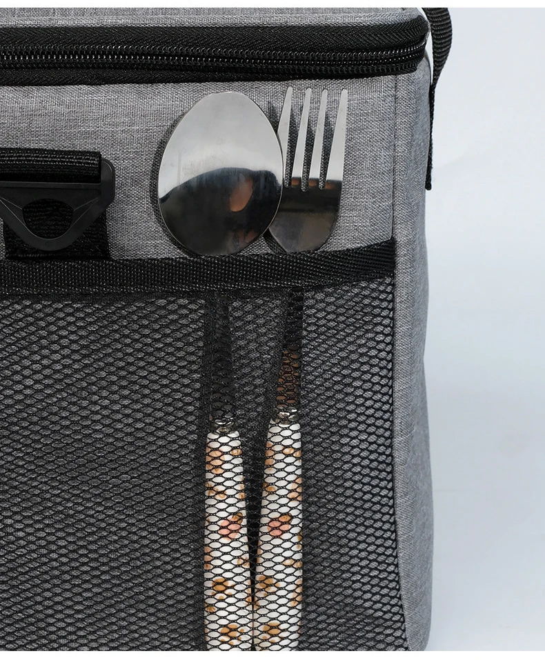 square 600D oxford cloth handled lunch bag outdoor cross-body insulation bag portable waterproof cooler bag