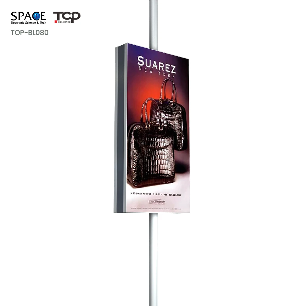 LED Sign Double Side Outdoor Advertise Street Pole Advertising Frame Small Pole Light Box