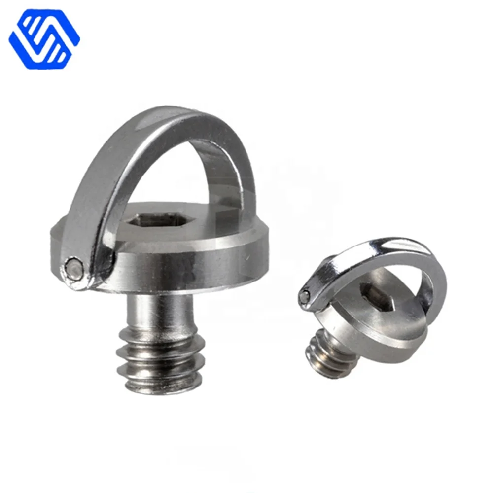 Camera tripod parts Wholesale stainless steel hidden camera screw 1/4 3/8inch d ring DSLR camera mounting screw