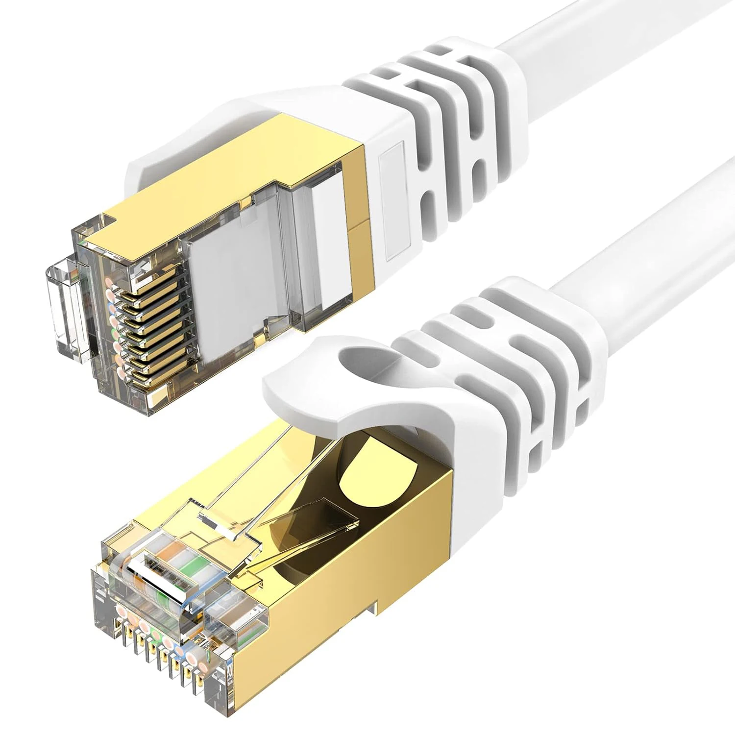 High Speed Cat 7 Bare Copper LAN Ethernet Cable CAT7 30AWG Flat Patch Cord CAT7 Gigabit RJ45 10Gbps SSTP Internet Network Cables