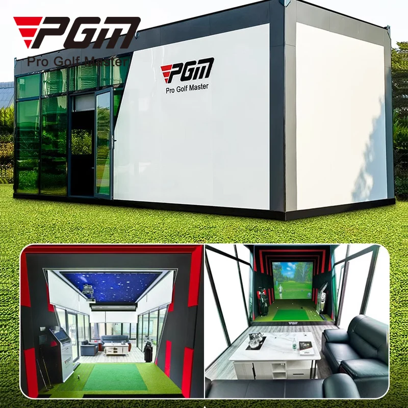 PGM portable mobile outdoor home golf simulator system P6 golf simulator house commercial full set 3d indoor golf simulator room