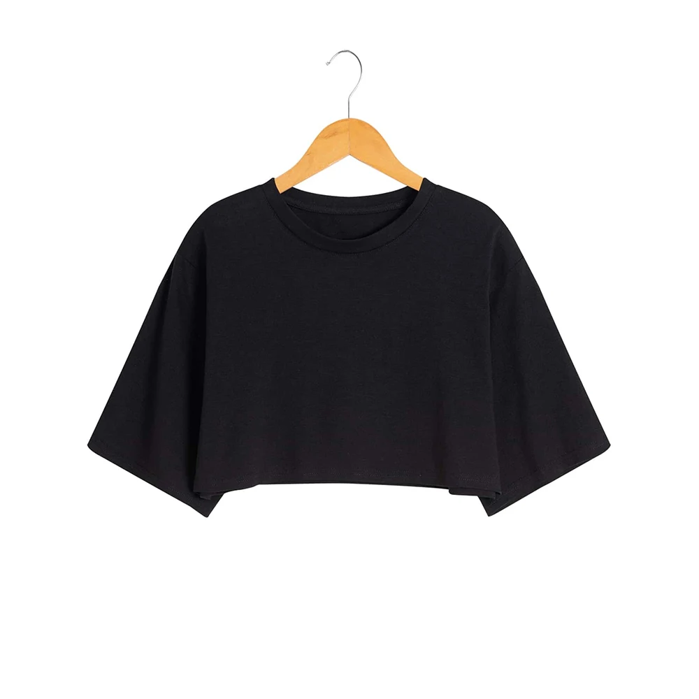 Wholesale plain t shirt women casual short sleeve custom summer crop tops and t shirt womans cotton 2022