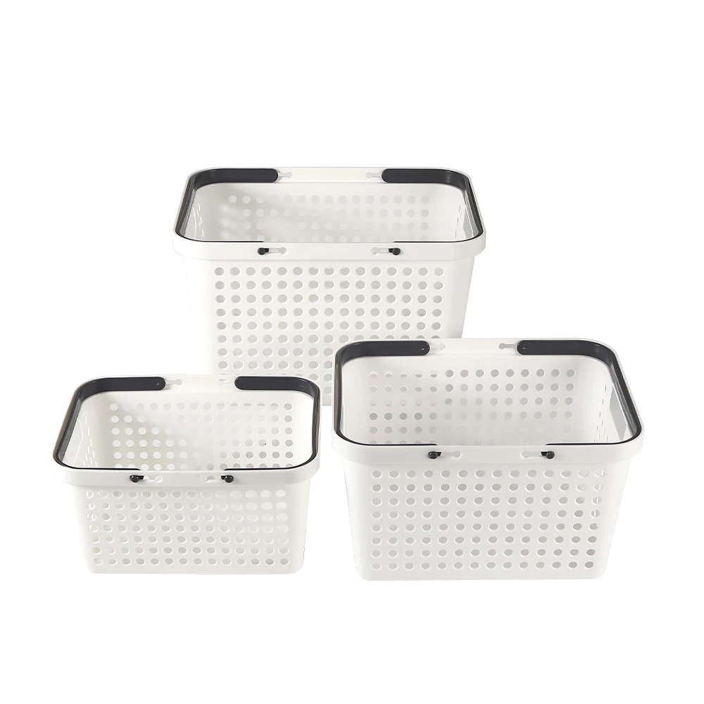 Promotional light weight hollow supermarket plastic shopping storage baskets