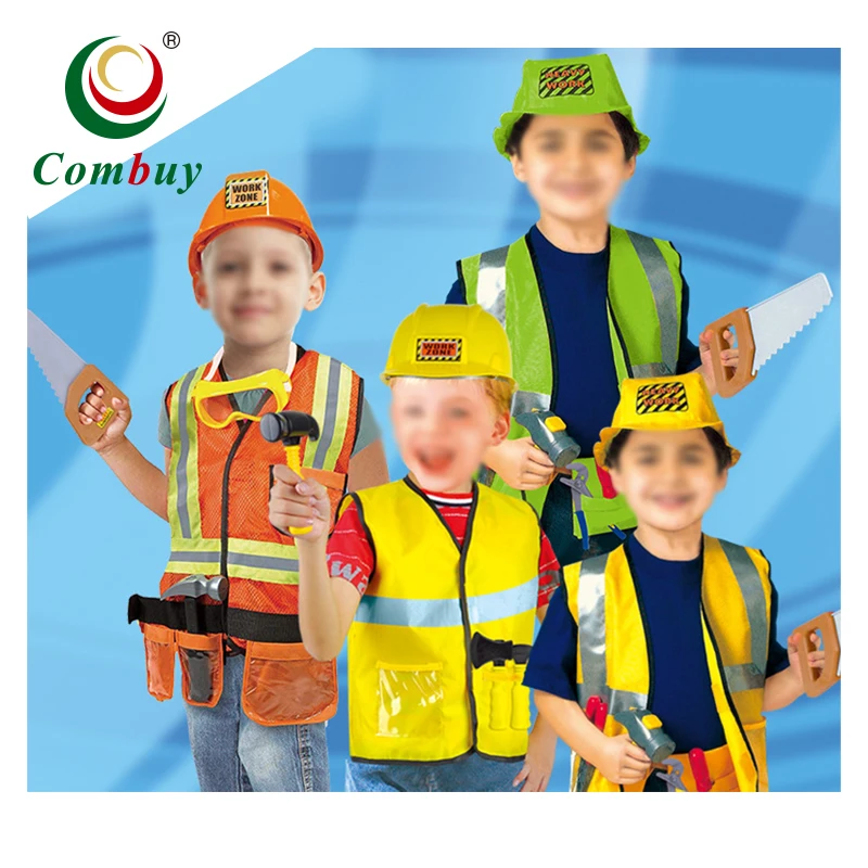 Worker Boys Fireman Police Role Pretend Cos Play Costumes